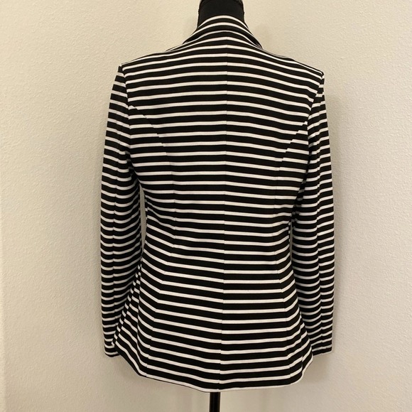 Mossimo Blazer M Womens Black White Striped Business Career Office Jacket Preppy - Picture 4 of 12